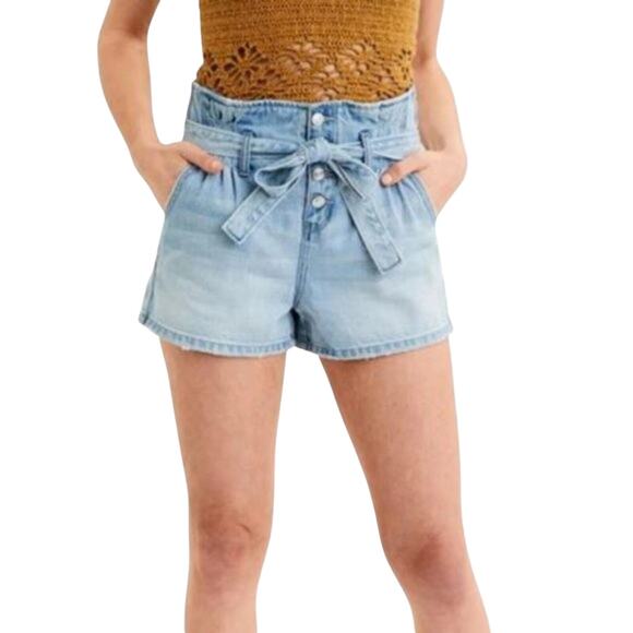 American Eagle Outfitters Pants - American Eagle Paperbag Waist Denim Shorts Women's 10 Coastal Grandmother Summer